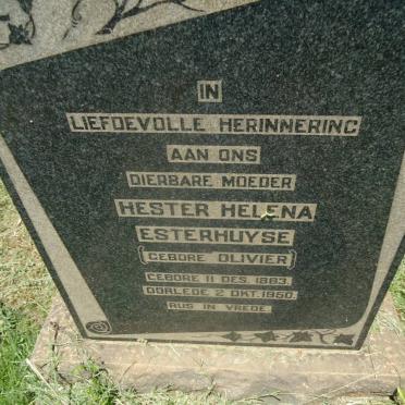 ESTERHUYSE Hester Helena nee OLIVIER 1883-1950