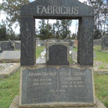 FABRICIUS Johann Godfried 1888-1953 &amp; Elsje Josina 1884-1963