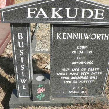 FAKUDE Busisiwe Kennilworth 1921-2000