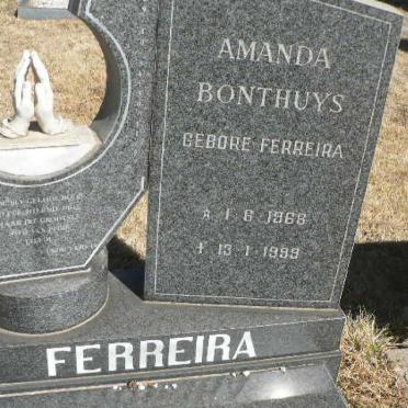 FERREIRA Amanda Bonthuys nee FERREIRA 1968-1999