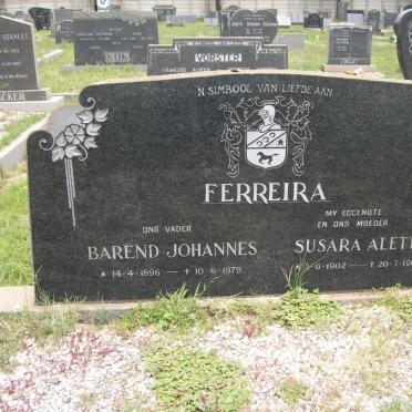 FERREIRA Barend Johannes 1896-1979 &amp; Susara Aletta 1902-1967
