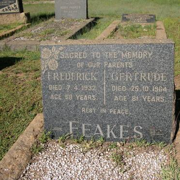 FEAKES Frederick -1932 &amp; Gertrude -1964