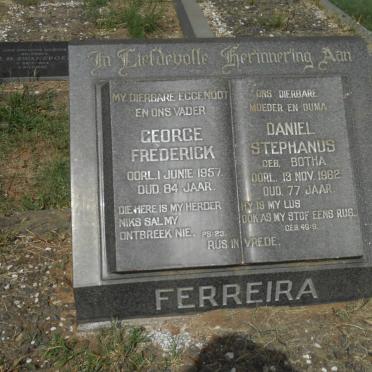 FERREIRA George Frederick -1957 &amp; Daniel Stephanus BOTHA -1962