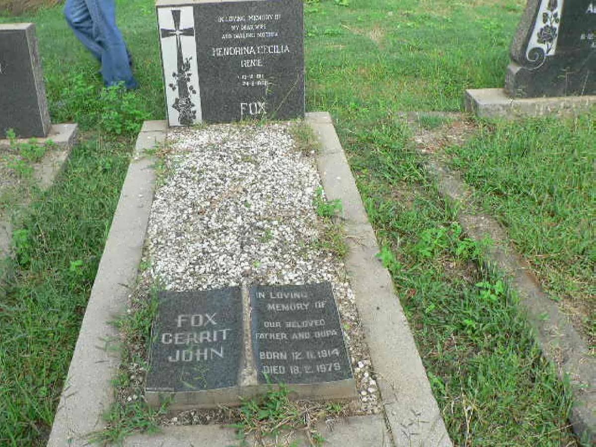 FOX Gerrit John 1914-1979 &amp; Hendrina Cecilia 1911-1968