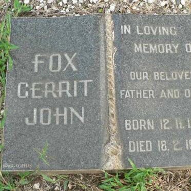FOX Gerrit John 1914-1979