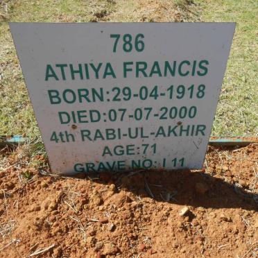 FRANCIS Athiya 1918-2000
