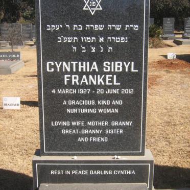 FRANKEL Cynthia Sibyl 1927-2012