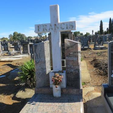 FRANCIS Parvathe 1922-1976 &amp; Lindsey 1921-1967