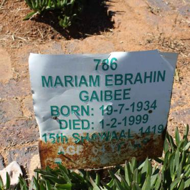 GAIBEE Mariam Ebrahin 1934-1999