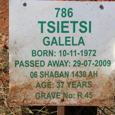 GALELA Tsietsi 1972-2009