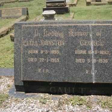 GAULT George 1893-1936 &amp; Eliza Johnston 1895-1959