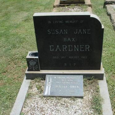GARDNER  Walter Owen 1909-1991 &amp; Susan Jane BAX -1963