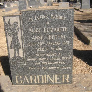 GARDINER Alice Elizabeth Anne -1951