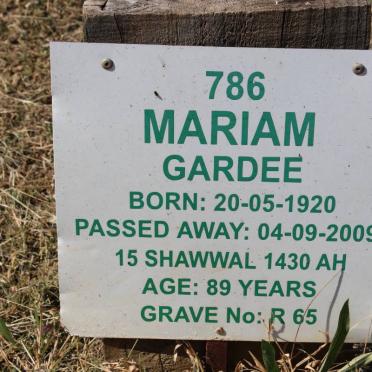GARDEE Mariam 1920-2009