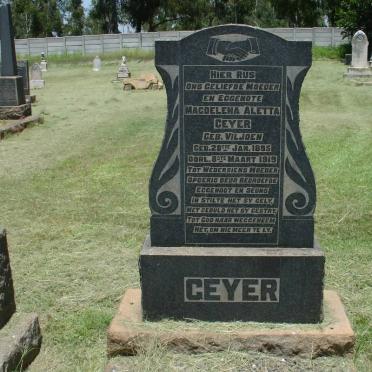 GEYER Magdelena Aletta nee VILJOEN 1895-1919