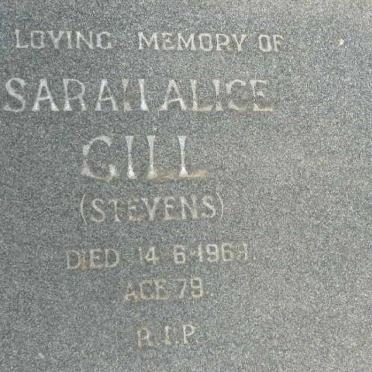 GILL Sarah Alice nee STEVENS -1969