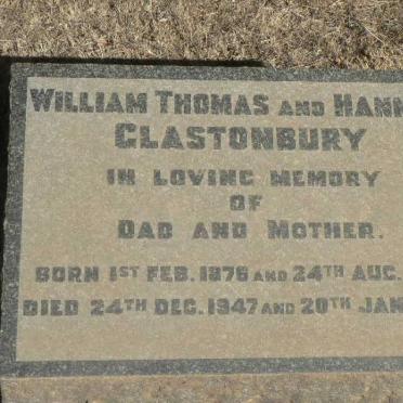 GLASTONBURY William Thomas 1876-1947 &amp; Hannah 1876-1946