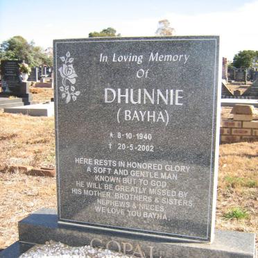 GOPAL Dhunnie 1940-2002