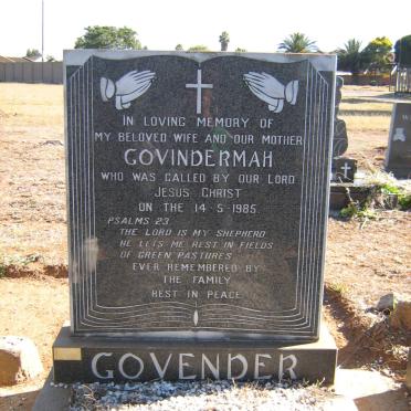 GOVENDER Govindermah -1985