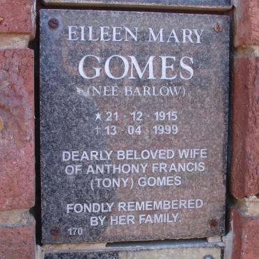 GOMES Eileen Mary nee Barlow 1915-1999