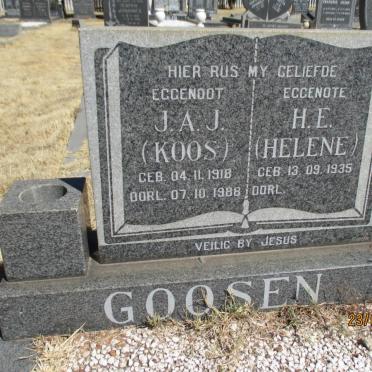 GOOSEN J.A.J. 1918-1988 &amp; H.E. 1935-