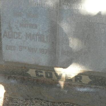 GOVER Robert Alan -1951 &amp; Alice Mathilda -1975