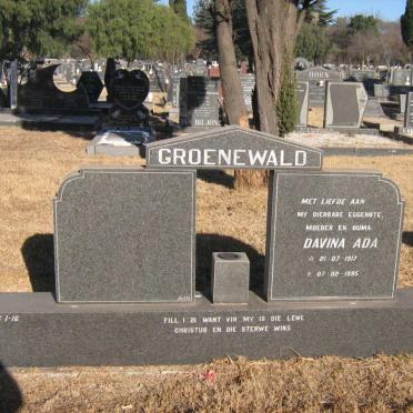 GROENEWALD Davina Ada 1917-1995