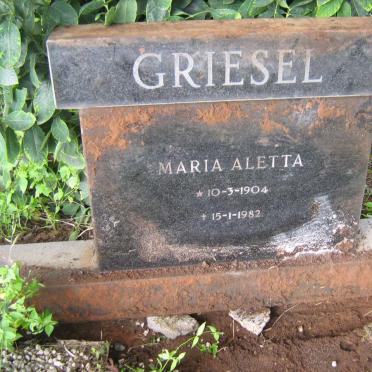 GRIESEL Maria Aletta 1904-1982
