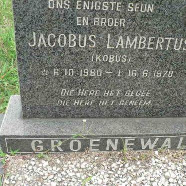 GROENEWALD Jacobus Lambertus 1960-1978