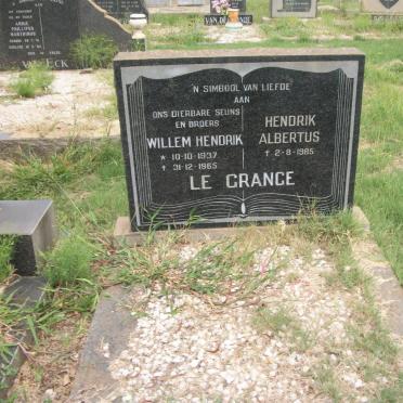 GRANGE Willem Hendrik. le 1937-1965 :: LE GRANGE Hendrik Albertus 1965-
