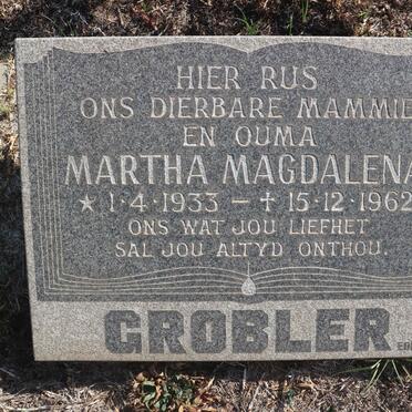 GROBLER Martha Magdalena 1933-1962