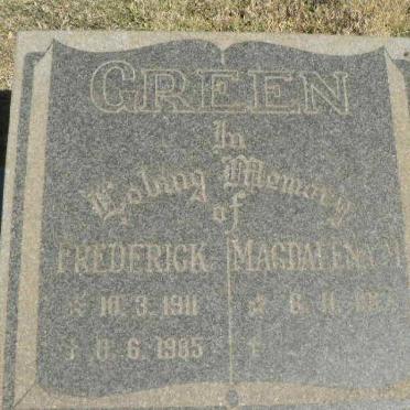 GREEN Frederick 1911-1985 &amp; Magdalena ?