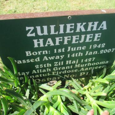 HAFFEJEE Zuliekha 1942 - 2007