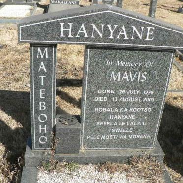 HANYANE Mateboho Mavis 1976-2003