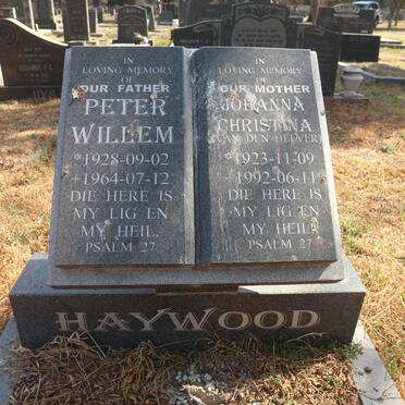 HAYWOOD Peter Willem 1928-1964 & Johanna Christina VAN DER HEEVER 1923-1992