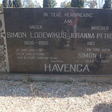 HAVENGA Simon Lodewikus 1906-1965 & Johanna Petronella 1913- :: HAVENGA Simon L. 1944-1988