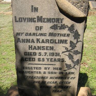 HANSEN Anna Karoline -1931