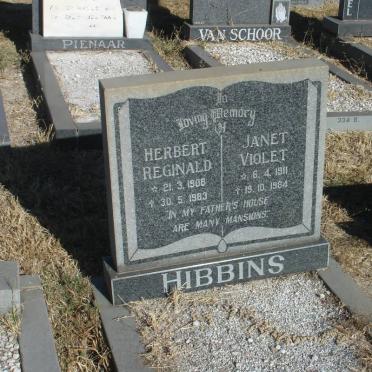 HIBBINS Herbert Reginald 1908-1983 &amp; Janet Violet 1911-1984