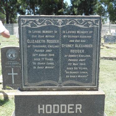 HODDER Sydney Alexander -1940 &amp; Elizabeth -1949