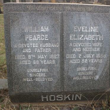 HOSKIN William Pearce -1967 &amp; Evelyn Elizabeth -1958