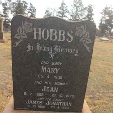 HOBBS James Jonathan 1906-1980 &amp; Jean 1908-1978 :: HOBBS Mary -1938