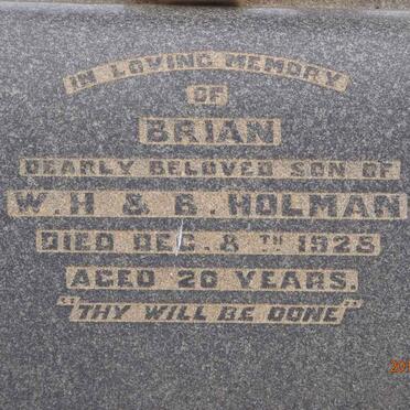 HOLMAN Brian -1925