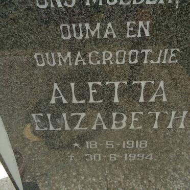 HORN Aletta Elizabeth 1918-1994
