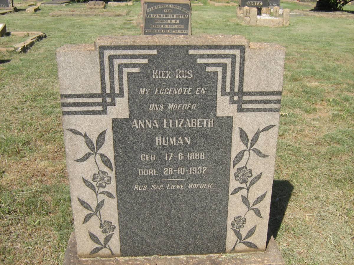 HUMAN Anna Elizabeth 1886-1932