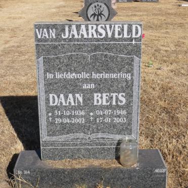 JAARSVELD Daan, van 1936-2002 &amp; Bets 1946-2003
