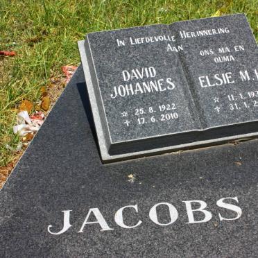 JACOBS David Johannes 1922-2010 &amp; Elsie M.H. 1936-2001