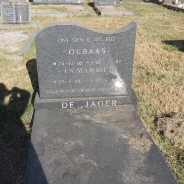 JAGER Oubaas, de 1905-1989 &amp; Mammie 1913-1992