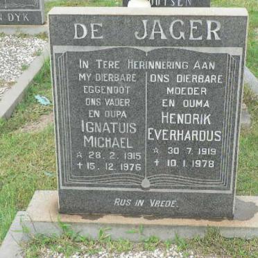 JAGER Ignatius Michael, de 1915-1976 &amp; Hendrik Everhardus 1919-1978
