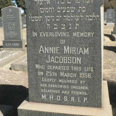 JACOBSON Annie Miriam -1956