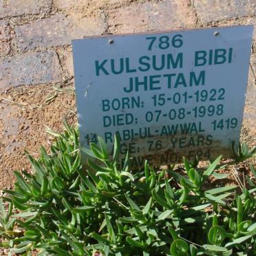 JHETAM Kulsum Bibi 1922-1998